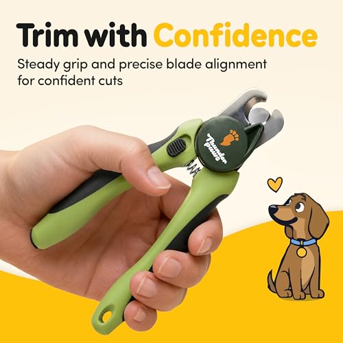 LED Dog Nail Clippers with Light Illumination, Trimmers with Protective Guard, Safety Lock and Nail File - Suitable for Large and Small Dogs & Cats (Green) - color: Green, size: Medium-Large (LED)