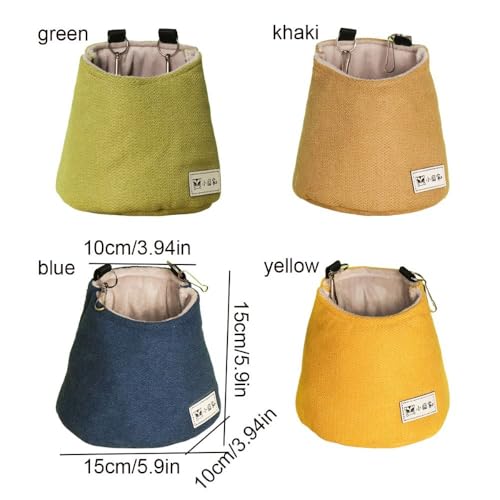 Hamster Hanging Bed Warm Hamster Nest Mat Soft Squirrel Bed Cage Pet Hammock Hanging Winter Sugar Glider Pouch(Khaki) - color: khaki