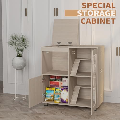 Hamster Cage Rodent Habitat with Acrylic Viewing Windows Openable Top Storage Cabinet Multi Level Wooden Home for Chinchilla Rat Gerbil Guinea Pig Feeding Play Rest Exploration Enclosure (Wood) - color: Wood