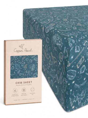 Copper Pearl Premium Knit Crib Sheets for Boys and Girls: Breathable, Soft, Fitted for Standard Mattresses, Baby Registry or Shower Gift, Hogwarts - color: Hogwarts