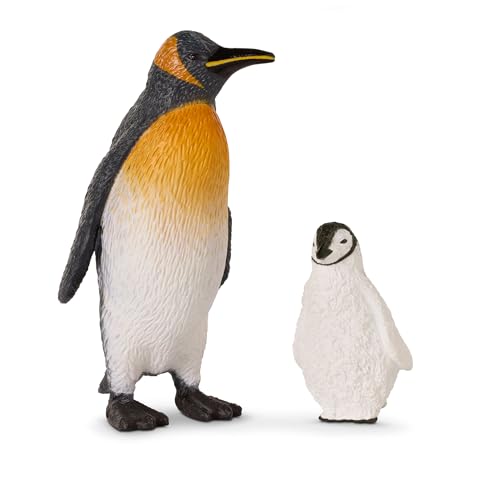 Terra by Battat Sea Life Animals, Ocean Animal Figures Set, 6-Piece Set | 7 ocean animal figures with shark, dolphin, whales, turtle, emperor penguin and baby for sensory bins and play, 3+ Years