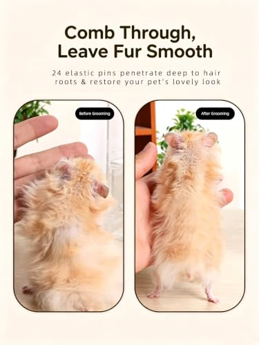 Small Animal Grooming Comb 4 Pack, Mini Hamster Comb Set for Loose Fur and Gentle Grooming, Lightweight Pet Hair Comb for Hamsters, Gerbils, Mice, Rats, Guinea Pigs and Small Rabbits, Assorted Colors