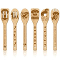 GLOBLELAND 6 Pcs Dachshund Wooden Spoons Utensil Set Cute Dog Bamboo Carving Kitchen Cooking Utensils Wooden Engraved Cooking Spatula Sets for Kitchen Fun House Warming Gift - color: Dachshund