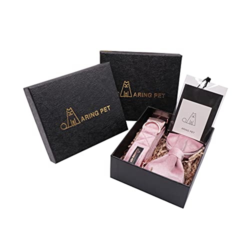 ARING PET Velvet Dog Collars with Bow tie, Bowtie Dog Collar, Cute Pink Collar for Girl and Boy Dogs,X-Small. - color: B-Pink, size: X-Small (Pack of 1)