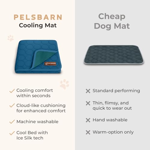 Dog Cooling Mat, Ice Silk Self-Cooling Pad, Deep Blue, L - color: Deep Blue, size: Large