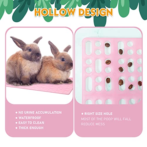 BBTO 24 Pieces Plastic Rabbit Cage Mat Durable Rabbit Feet Pad Small Animal Feet Pad Cage Resting Mat with a Convenient Connectors, Bunny Pads for Easy Cleaning for Bunny Rat Guinea Cats(Multicolor) - color: Multicolor