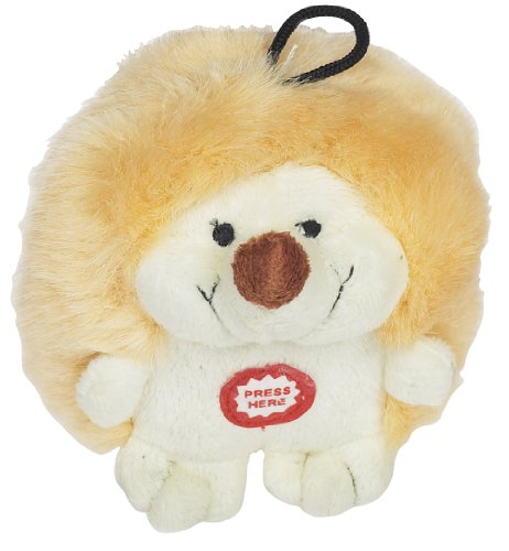 Pet Qwerks Plush Interactive Dog Toys - Chattering Hedgehog - 4.5 in, All Breed Sizes