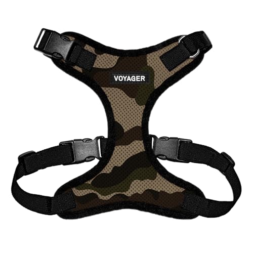Voyager Step-in Lock Dog Harness - Army/Black Trim, X-Small | 13 - 16" in Chest, Adjustable, Breathable Air Mesh, Lightweight for Daily Walks, Strong Clips, Heavy Duty D-Ring - color: Harness (Army/Black Trim), size: XS (Chest: 13 - 16")