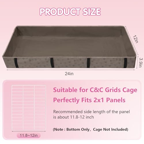 Funfurry Waterproof Guinea Pig Cage Liner,Washable Tarp Bottom Base,Cage Liners for Small Animals,Hamster Chinchilla Hedgehog Ferret Rabbit. (Tan Brown-Paw, 12" X 24") - color: Tan Brown-Paw, size: 12" X 24"