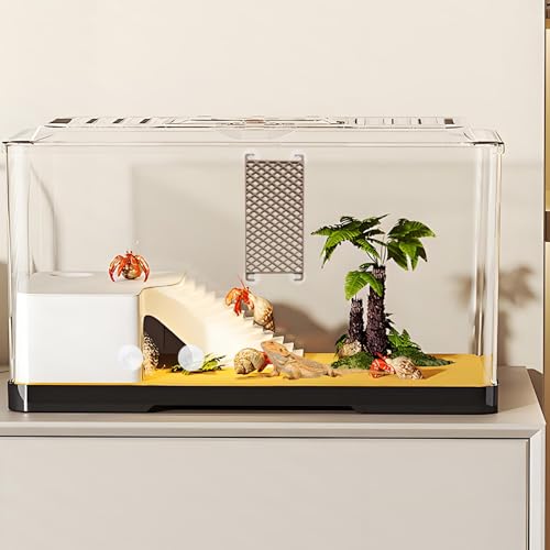 3D Printed Hermit Crab Ladder Toy - PLA Climbing Wall Accessory with 4Pcs Suction Cups for Reptile Habitat Decor, Tank, Aquarium Decoration & Small Animal Enrichment
