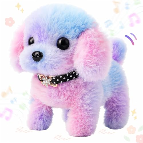 Easfan Walking Puppy Stuffed Animal Dog Barking Plush Toy Gift for Kids 7" | Tail wagging head nodding, Interactive educational plush, electronic animated pet, Easter Christmas birthday gift - style: Dog