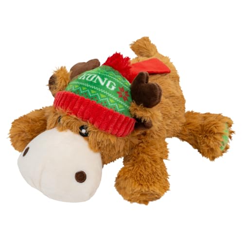 KONG Cozie Plush Dog Toy with Squeaker (Holiday Reindeer, Medium) - size: Medium, style: Holiday Reindeer