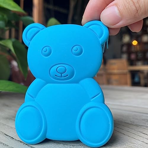 Premium Sensory Brush for Kids or Autism,Soft Silicone Body Scrubber,2 in 1 Sensory Room Occupational Therapy Sensory Brushes,Silicone Loofah,Pet Shower Brush Bath Brush Shampoo Brush(bear-light blue) - color: Bear-light Blue
