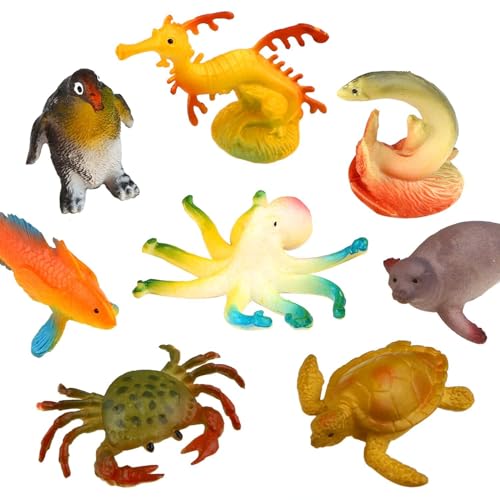 52 Pack Ocean Animal Toys for Kids, Mini Sea Creature Figures | Realistic sea life figures for bath play, water tables, sensory bins, school projects, party favors, and cake toppers