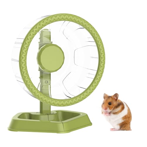 Hamster Wheel, Quiet Spinner Hamster Running Exercise Wheel with Adjustable Stand for Small Animals Syrian Dwarf Gerbils Mice (Green, Small(6.3 inch)) - size: Small(6.3 inch)