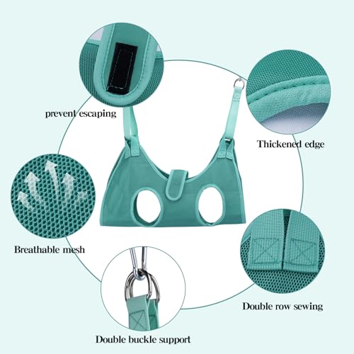 Bitbat Dog Grooming Hammock for Small Dogs & Cats, Pet Nail Sling Harness | Dog hanging harness for nail trimming. Soft support, dual straps. Includes 767C clippers + file. For small pets. - color: Gray