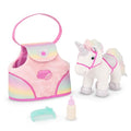 Pucci Pals Rainbow Bag & Sparkly Unicorn Plush Pet with Carrier | Rainbow Bag & Sparkly Unicorn 6-piece set with carrier bag, pet care accessories, and plush take-along play, 2+ Years - style: Unicorn - Pink Bag
