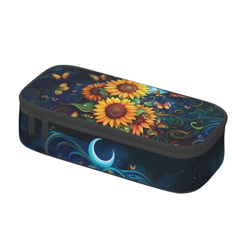 Yrebyou Sunflower Pencil Case Big Storage Pencil Pouch Multi-Functional Pen Bag Cute Lightweight Organizer for Aldult Office College - color: Yellow