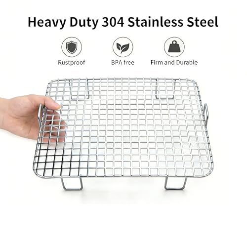 Large Stainless Steel Rabbit Litter Box,Bunny Litter Pan with Widened Grid,Toilet Tray,High Back Wall,Deep Waste Storage (Large) - size: Large