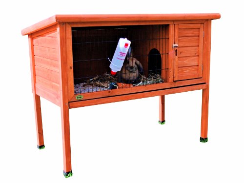 TRIXIE natura Rabbit Hutch with Run, 1-Story Elevated Outdoor Bunny House, Small Animal House for Rabbits or Guinea Pigs, Brown - style: 1-Story Rabbit Hutch, Large