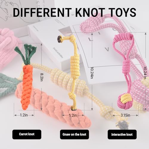Ferret Toys Set Chew Rope Squeaky Exercise Toy Ferrets Rat Small Animals | 13 Pack Colorful Chew Teething Rope Squeaky Interactive Sound Chewing Balls Exercise Scratch Toys