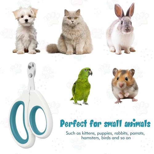 Cat Nail Clipper, Durable Stainless Steel Cat Nail Trimmer with Sharp Blade and Anti-Slip Handle, Professional Small Animal Claw Clippers for Cats Kittens Dogs Rabbits Guinea Pigs