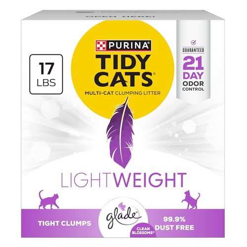 Purina Tidy Cats LightWeight With Glade Clean Blossoms Multi-Cat, Clumping, Low Dust, Scented Cat litter - 17 lb. Box - color: Other, size: 17 Pound (Pack of 1)
