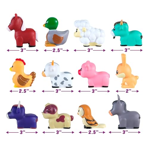 Tub Works® Barnyard™ Mold Free Bath Toys, 12 Pack | Sealed, No Hole Bath Toys Design Keeps Moisture Out | Soft, Squeezable & Float on Water | Farm Animals Baby & Toddler Bathtub Toys | Baby Pool Toys - style: 12 Pack