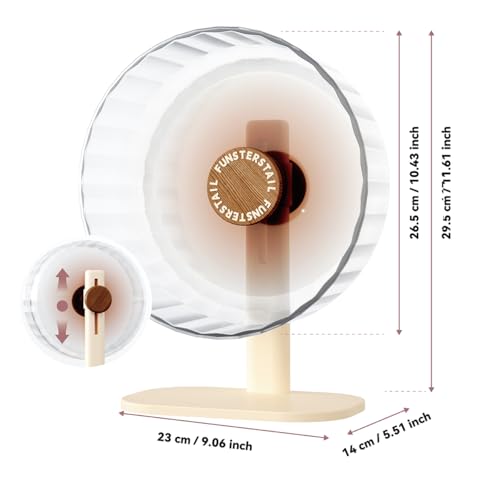Super Silent Hamster Wheel 10.4 Inch, Magnetic Large Rat Wheel for Chinchilla, Gerbil, Guinea Pig, Cat, Mouse, Sugar Glider and Dwarf, Syrian Hamster Accessories (Wood Brown) - color: Wood Brown, size: Medium(10.4inch)