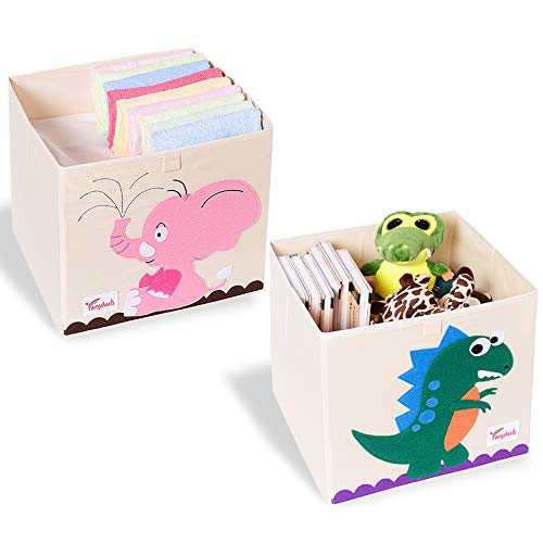 SITAKE 2Pcs Foldable Animal Toy Storage Box, 13” Organizer Baskets for Home