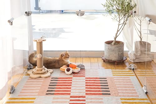 Lovewag Cat Litter Mat, Litter Box Mat, Taupe Checkers, 36x48, 2 Pack | Washable litter mat cover, kitty litter mat & cat mat for litter box, litter trapping mat, prevents tracking, multi-cat - color: Taupe Checkers, size: 36x48 inches (Pack of 2)