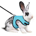 Rabbit Harness and Leash Set Bunny Clothes Guinea Pig Mesh Vest Blue L | Bunny Leash Rabbit Harness Set Adjustable Clothes Escape Proof Walking Small Animal Pets Rat Squirrel Ferret Harness L - color: Blue, size: L Chest 7.8-11.8",For Adult Rabbits