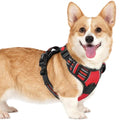 rabbitgoo Dog Harness Small Sized, Updated Easy On & Off with 3 Buckles | No Pull No Choke, Walking with 2 Clips and Handle, Adjustable Soft Reflective, Red, Small - color: Red, size: Small