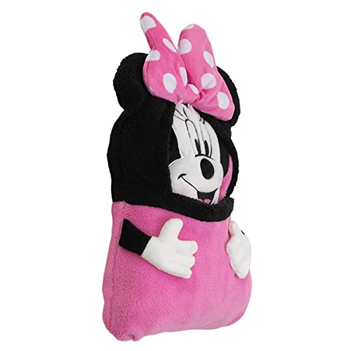Disney Let's Party Pink, Black and White Minnie Mouse Character Shaped Toddler Blanket - color: Minnie Mouse Let's Party Pink
