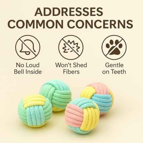 No Catnip Cat Toy Balls, 6 Pack Crinkle Chew Toys for Indoor Cats (Pastel) - color: Pastel