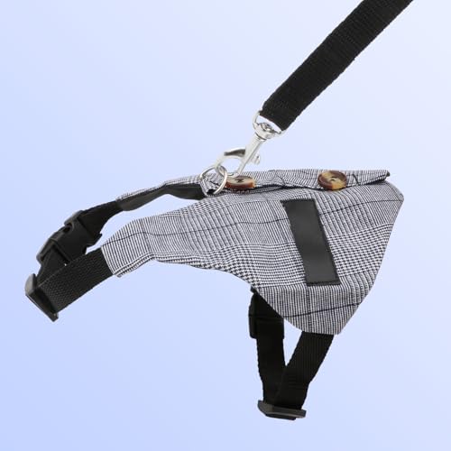 Rabbit Vest Harness and Leash Set Adjustable Formal Suit Style for Bunny Kitten Small Animal Walking (M) - size: M