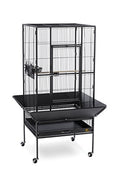 Prevue Pet Products Park Plaza Bird Cage with Perches - L, Black Hammertone | Large Steel Cage with Rolling Stand and Perches, Ideal for Cockatiels and Medium Birds - color: Black Hammertone