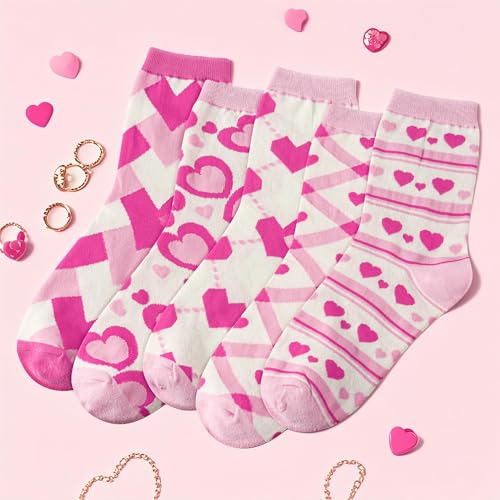 Jeasona Women's Cute Socks Fun Gifts for Wife Mom Daughter Girlfriend | Funny Gifts as Birthday Christmas Anniversary Mother’s Day - color: Pink