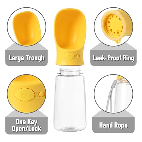 Mr. Pen- Portable Dog Water Bottle, 19 oz, Large | Leak Proof Puppy Water Dispenser with Drinking Feeder for Pets, Outdoor Walking, Hiking, Travel, Not Dishwasher Safe - color: Yellow