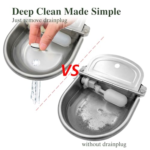 Automatic Dog Water Dispenser - Auto Filling Water Bowl for Dogs, Cats, Chickens and Livestock - Indoor Outdoor Pet Waterer Feeder with Float Valve