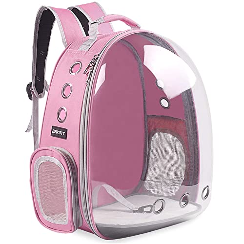 Cat Backpack Carrier, Pet Backpack, Breathable Cat Dog Space Capsule Backpack, Airline-Approved for Small Cats Dogs Birds Bunny Travel Hiking - color: BUBBLE-PK