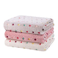 Dono 1 Pack 3 Dog Blankets, Soft Fluffy Fleece Pet Blanket Warm Sleep Mat Paw Print Design Puppy Kitten Throw Blanket Doggy Mat, Blanket for Dogs - color: White/Light Coffee/Pink, size: Small(23*16")