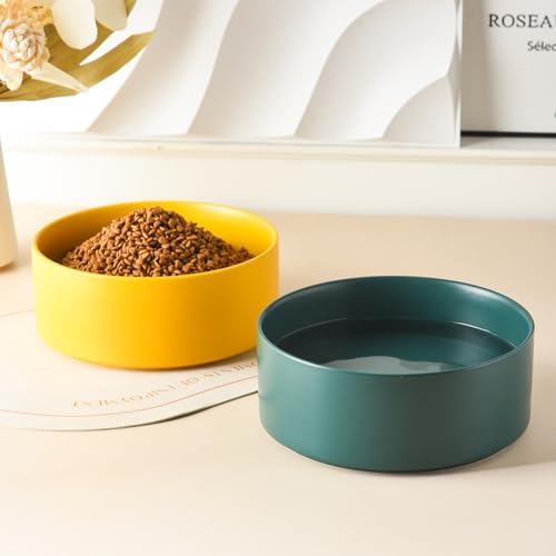 6'' Ceramic Dog Bowl - 30Oz Classic Dogs Food & Water Bowl for Small and Medium Breed Dogs, Heavy Duty Non-Slip Dog Dishes, Food Grade Stoneware Pet Bowl, Dishwasher & Microwave Safe, Green - color: Bowl - Green, size: 6 inch