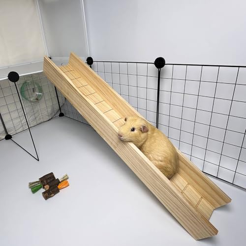 Guinea Pig Bridge, Small Animal Wooden Ladder Ramp, Guinea Pig Cage Ramp Bridge, Guinea Pig Cage Accessories for Guinea Pigs, Ferrets, Chinchillas (Large) - size: 60 cm