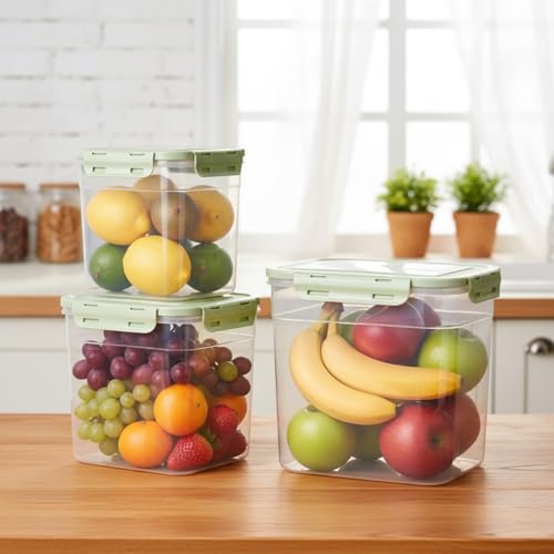 Patelai 6 Pcs Dog and Cat Food Storage Containers with Scoops Set Plastic Pet Food Storage Containers Stackable Airtight Dry for Kitchen 1.27, 2.4, 4 Qt (Green) - color: Green