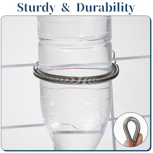 5 Pcs Extension Spring, Springs with 2 Clips Used Singly or in Combination Stainless Steel Spring to Hold Rabbit Water Dispenser Drinking Bottle Small Springs for Small Animals Feeding or Watering