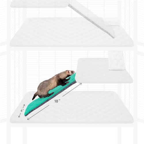 Paw Inspired Fitted Fleece Ramp Cover for Critter Nation Cage, Green | Ladder Liner for Ferret Nation/Critter Nation Cage, For Ferrets, Rats, Chinchillas, Hedgehogs, Small Animals, Pets - color: Green, size: Ramp Cover
