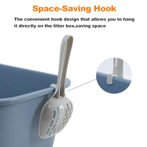 Cat Litter Scoop, Litter Scoop with Wide Slats, Litter Sifter Scoop with Hollow Grid for Pine Pellets, Easy Sifting, ABS Plastic Litter Scoop for Cats
