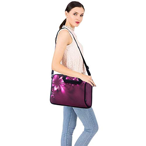 11 11.6 12 12.5 13 inches Case Laptop/Chromebook/Notebook PC Messenger Bag Tablet Travel Case Neoprene Handle Sleeve with Shoulder (11-13.3 inch, Flowers) - color: Flowers, size: 11-13.3 inch