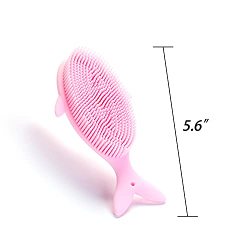 Premium Sensory Brushes for Kids or Autism,Soft Silicone Body Scrubber,2 in 1 Sensory Room Occupational Therapy,Silicone Loofah,Pets Shower Brush Bath Brush Shampoo Brush (4pcs(Whale)) - color: 4pcs(whale)